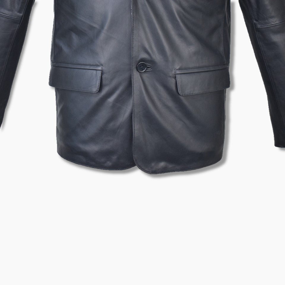 Sean Black Leather Blazer