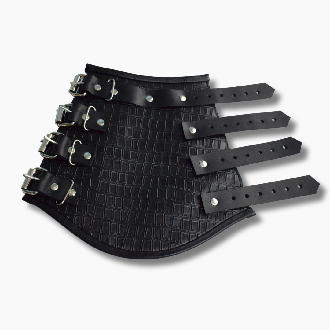 Jorah Black Leather Arm Bracers