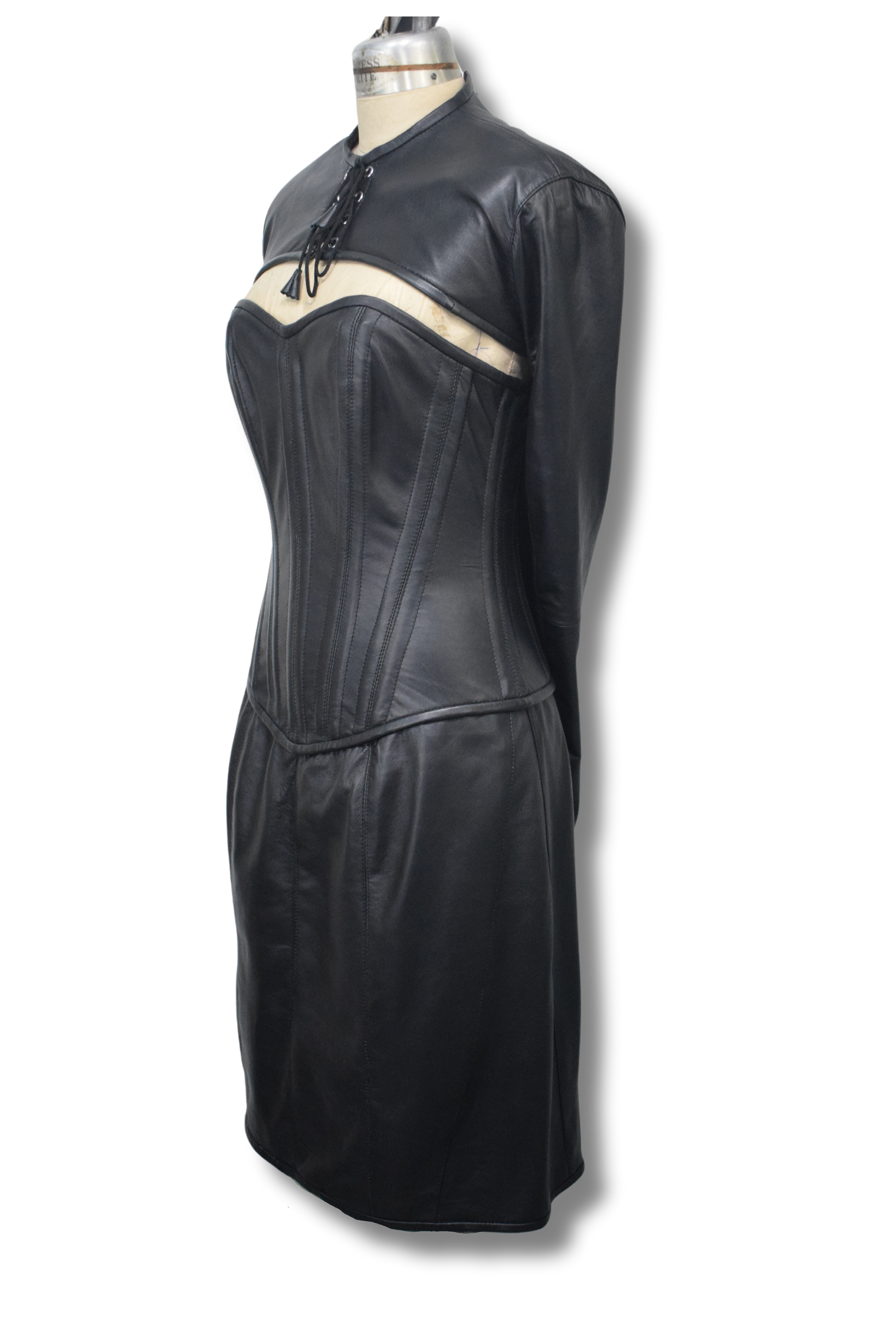 Leather Corset Dress with Arm binder korsettkleid Steel boned Movenera Leather Corset Dress with Arm binder korsettkleid Steel boned Movenera
