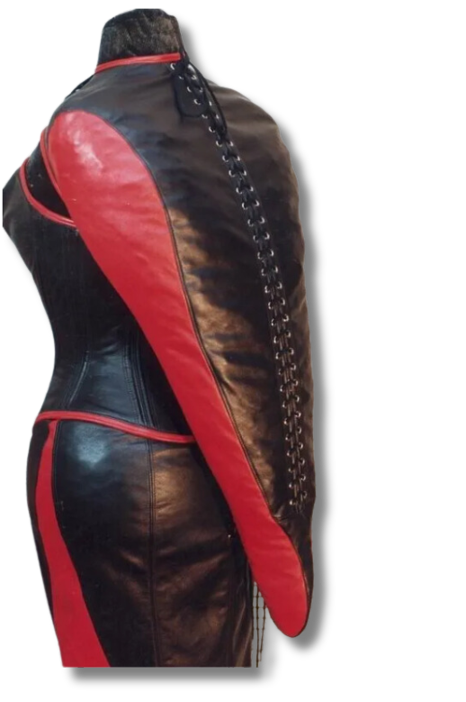 Leather Corset Dress with Arm binder korsettkleid Steel boned Movenera Leather Corset Dress with Arm binder korsettkleid Steel boned Movenera