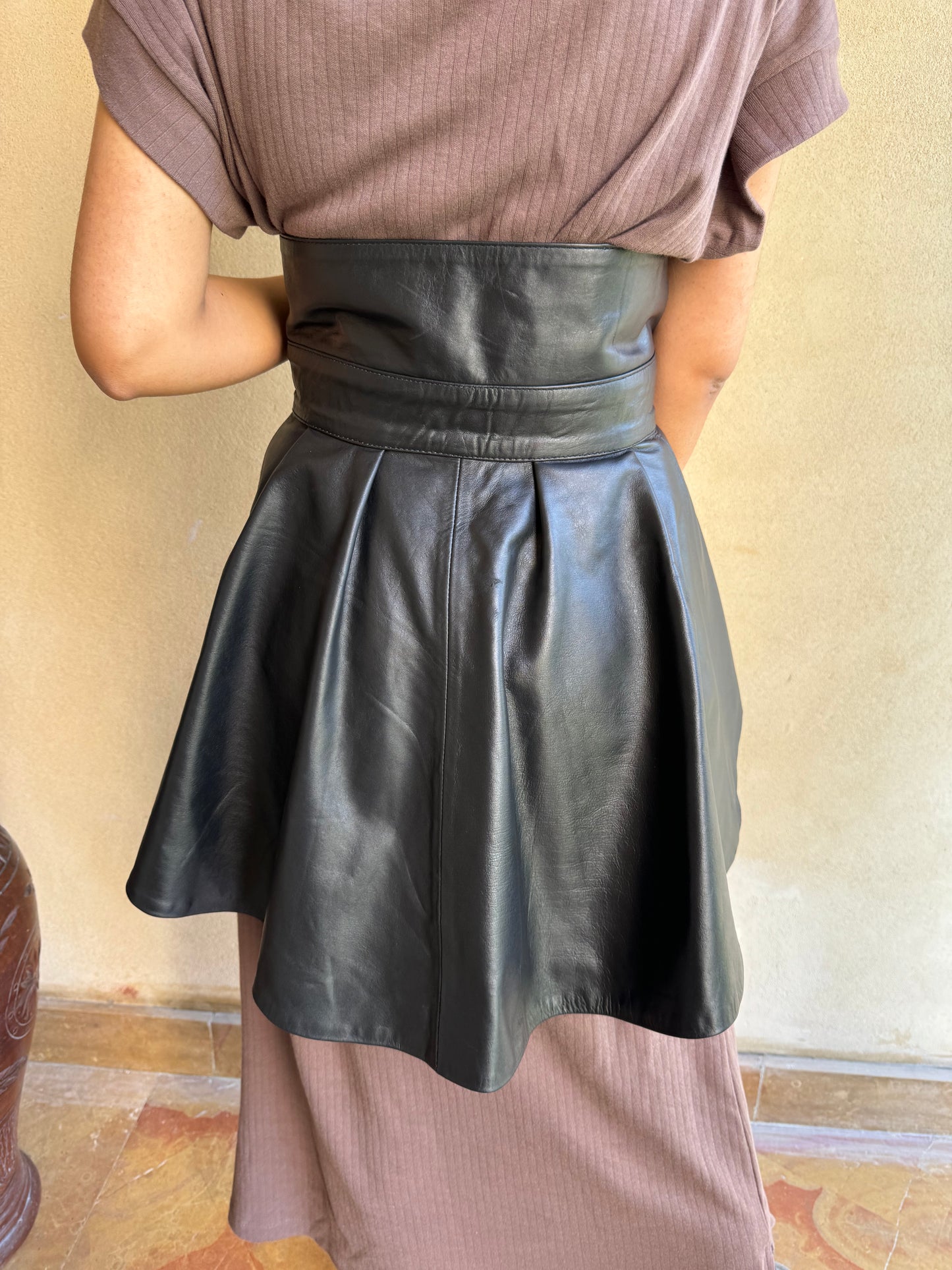 Samantha Genuine Leather Peplum Belt