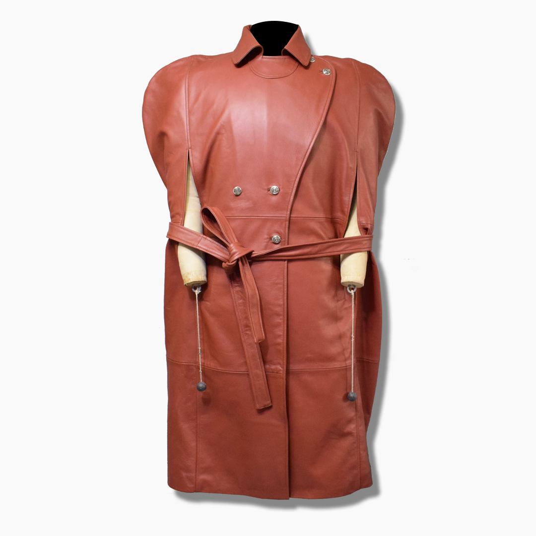 Leather Trench Coat Cloak Style