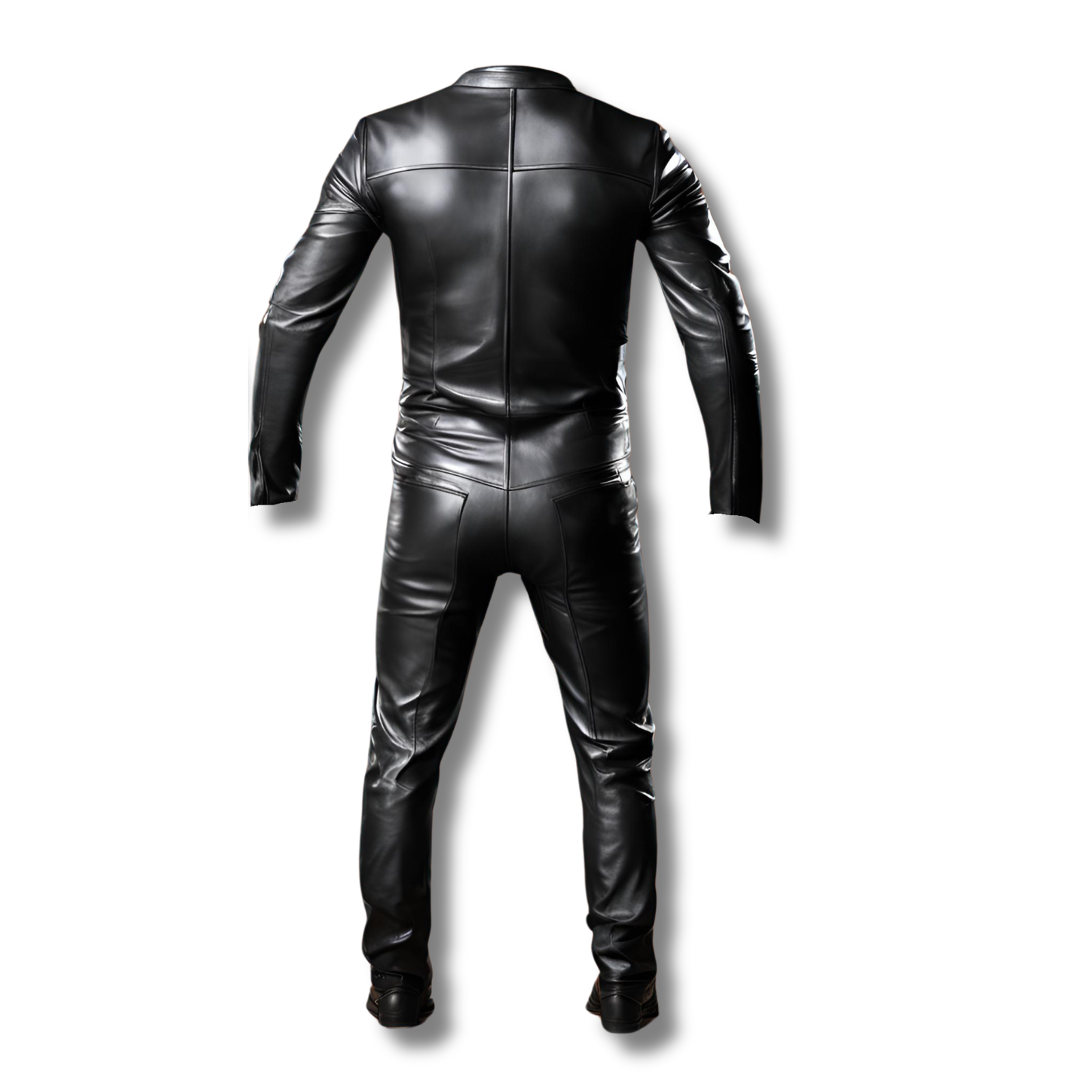 Elevate your biker style with the Raven Black Biker Leather Jumpsuit. This genuine leather jumpsuit features two front body zippers, a center front zipper, back pockets, and stylish design lines. Perfect for any occasion. Shop now!