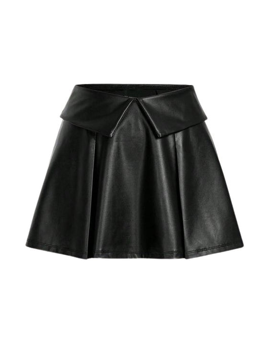 flowy leather mini skirt