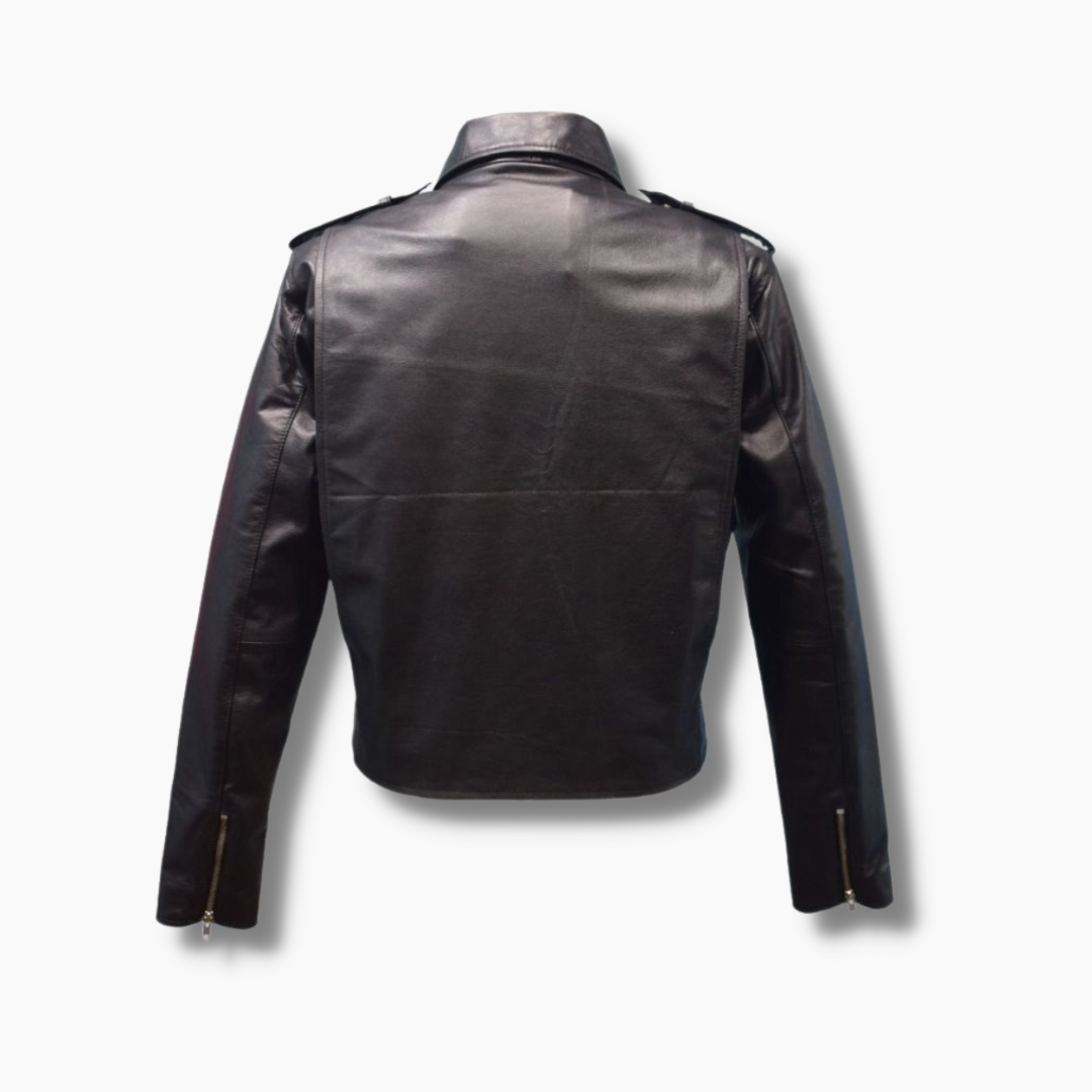 Women's Motorcycle Biker Leather Jacket - Slim Fit