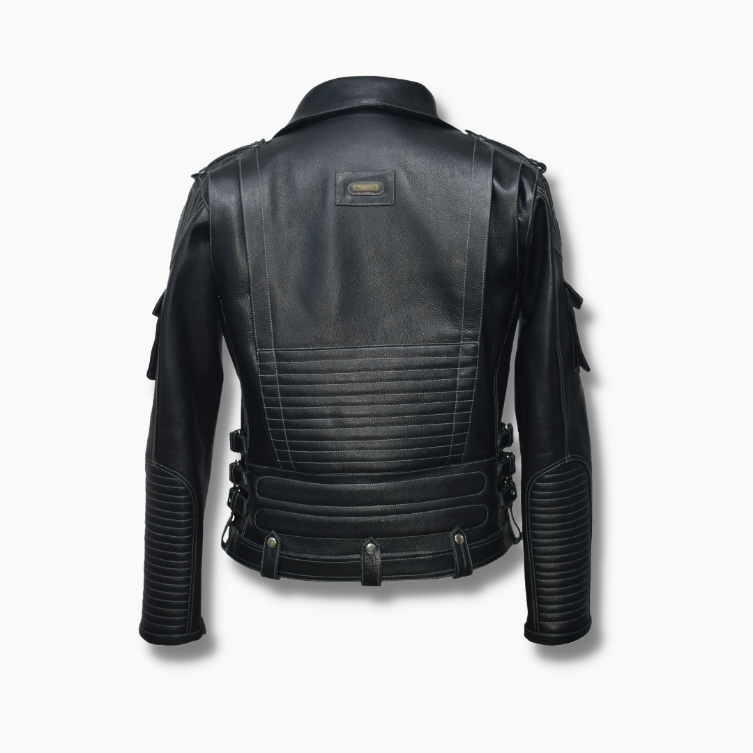 black biker jacket leather