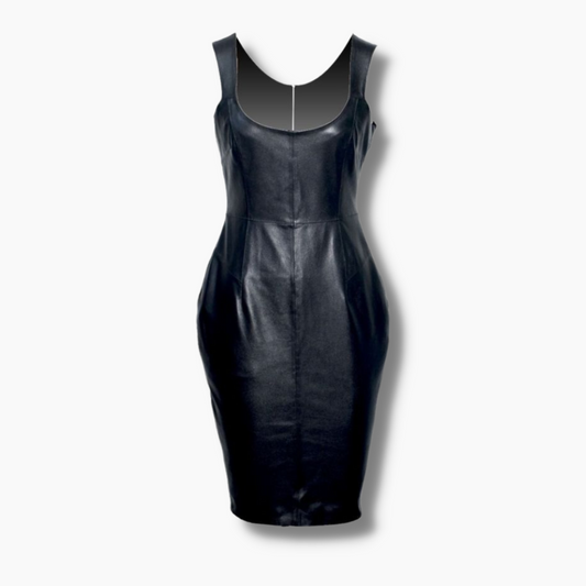 Shop Lambskin Leather Midi Dresses for Parties Movenera Shop Lambskin Leather Midi Dresses for Parties Movenera