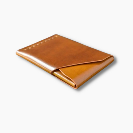 shell cordovan leather wallet cardholder brown 
