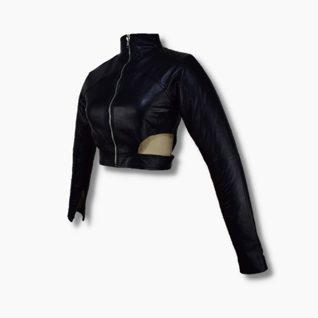 WRAPPED LEATHER CROP TOP
