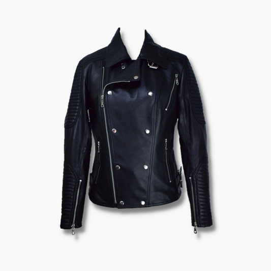 Alexandra Black Leather Biker Jacket