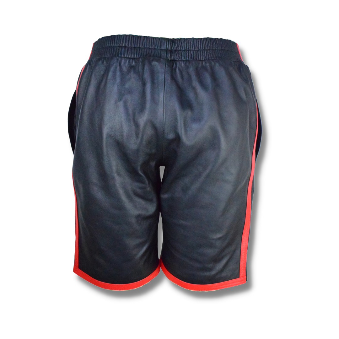 Real Leather Men shorts Basketball style Leather Sports Shorts Leather Shorts