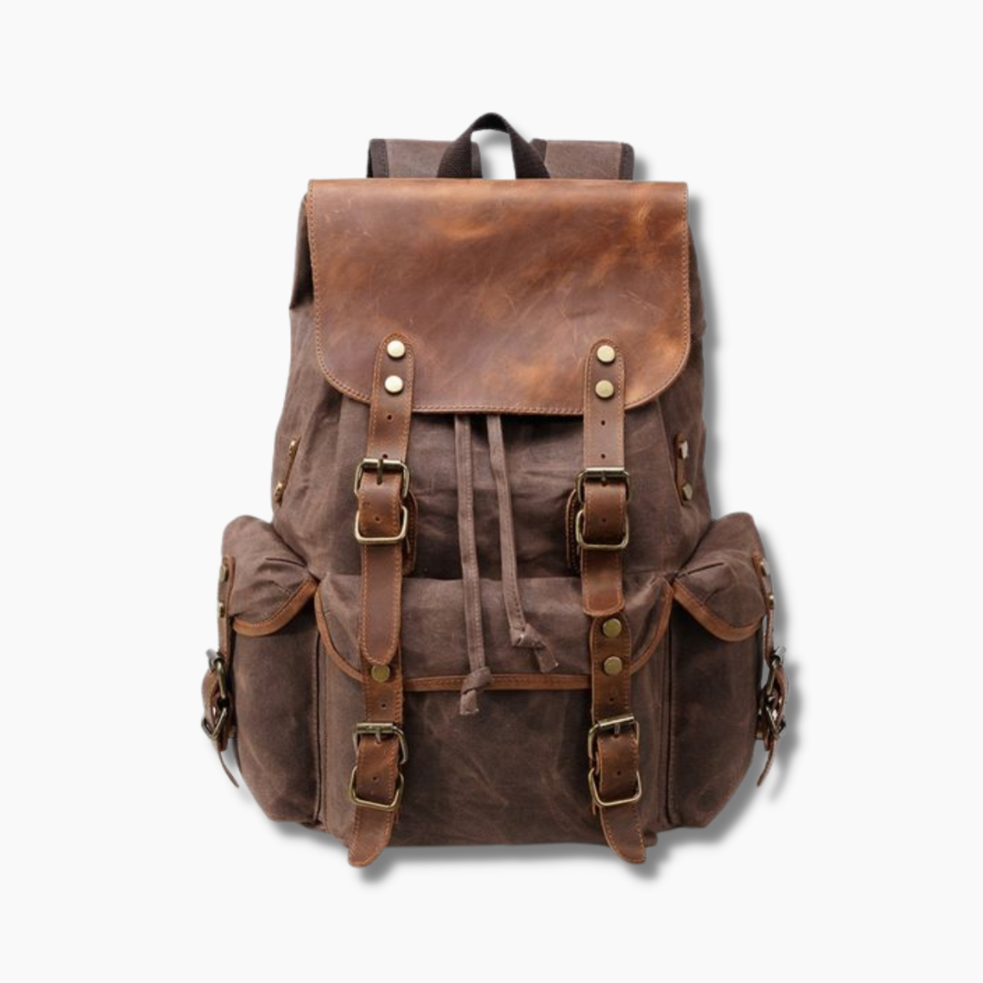 Leather backpack Hiking Brown 