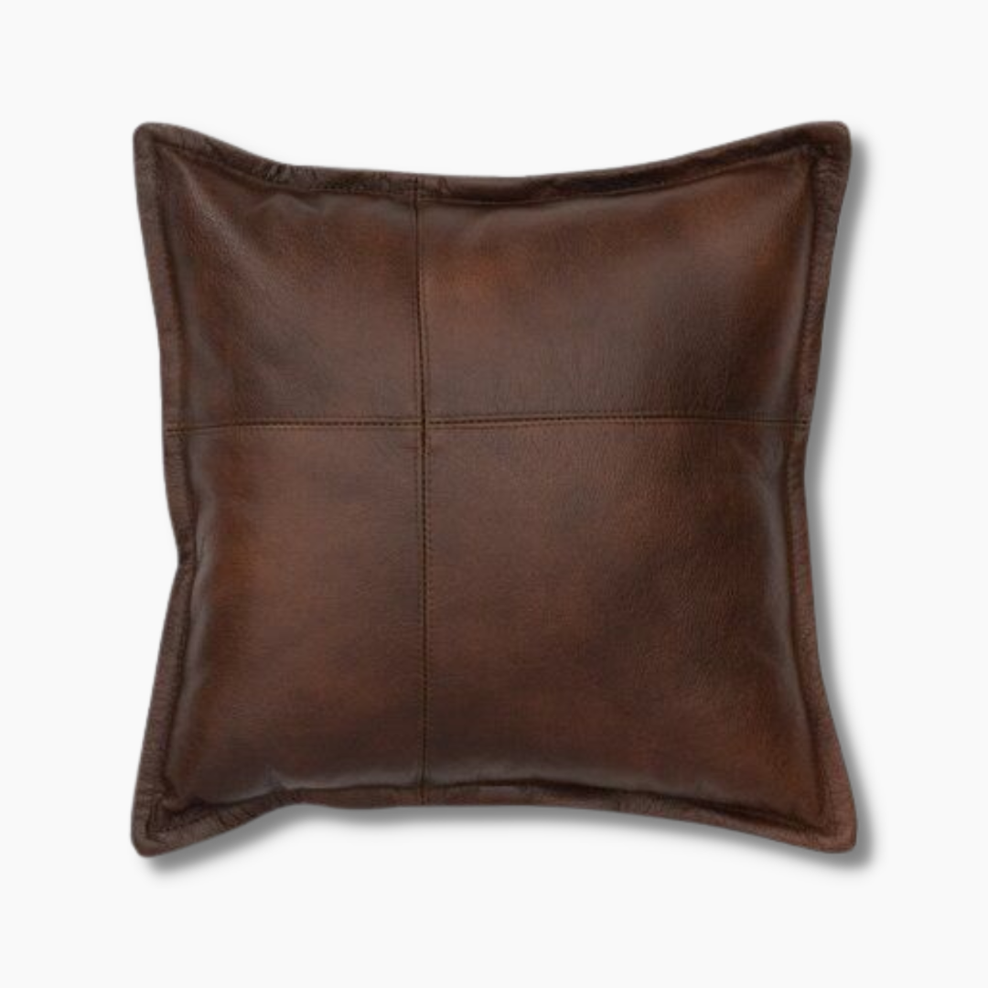 Leather Pillow Cover Chocolate Brown 