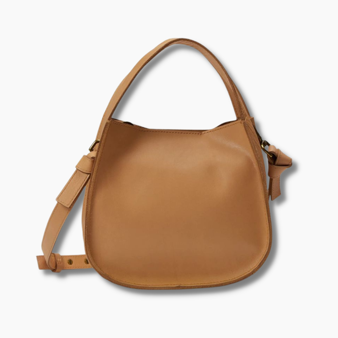 Women's Leather Crossbody Bag - Adjustable Straps - Brown