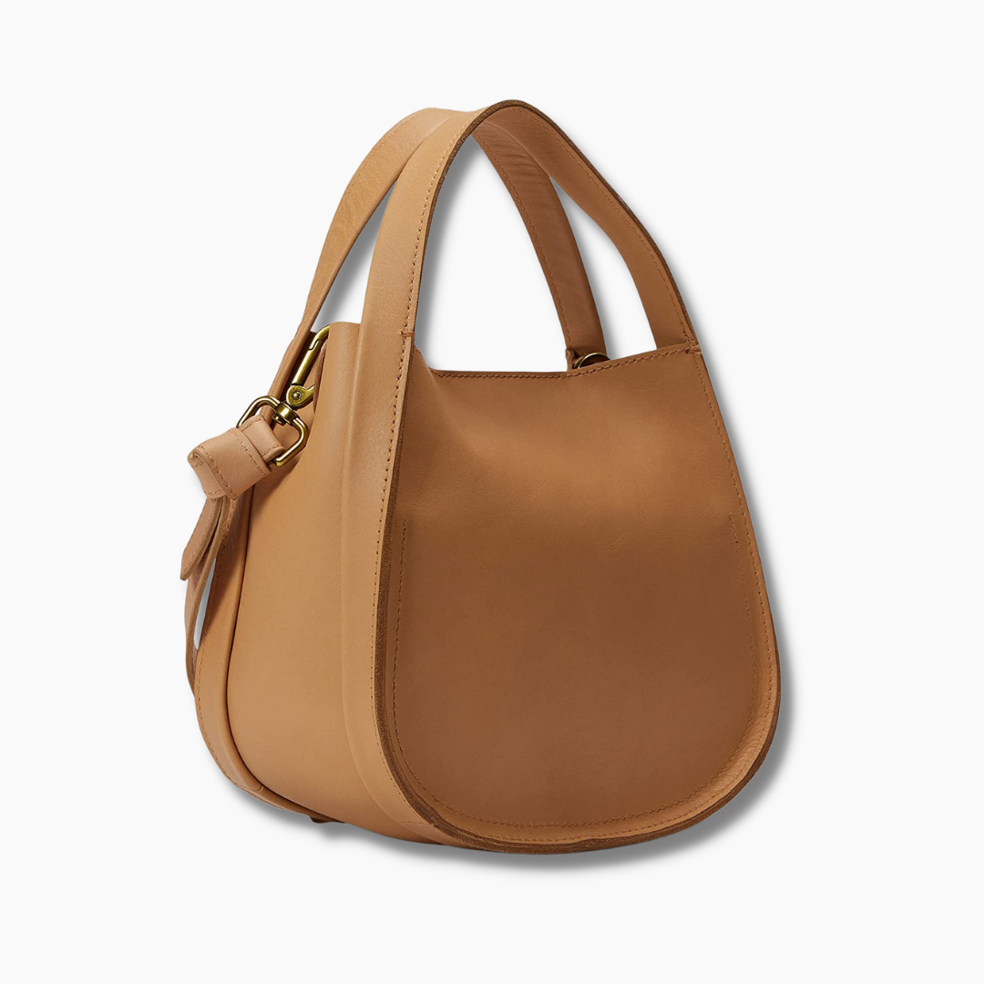 Women's Leather Crossbody Bag - Adjustable Straps - Brown