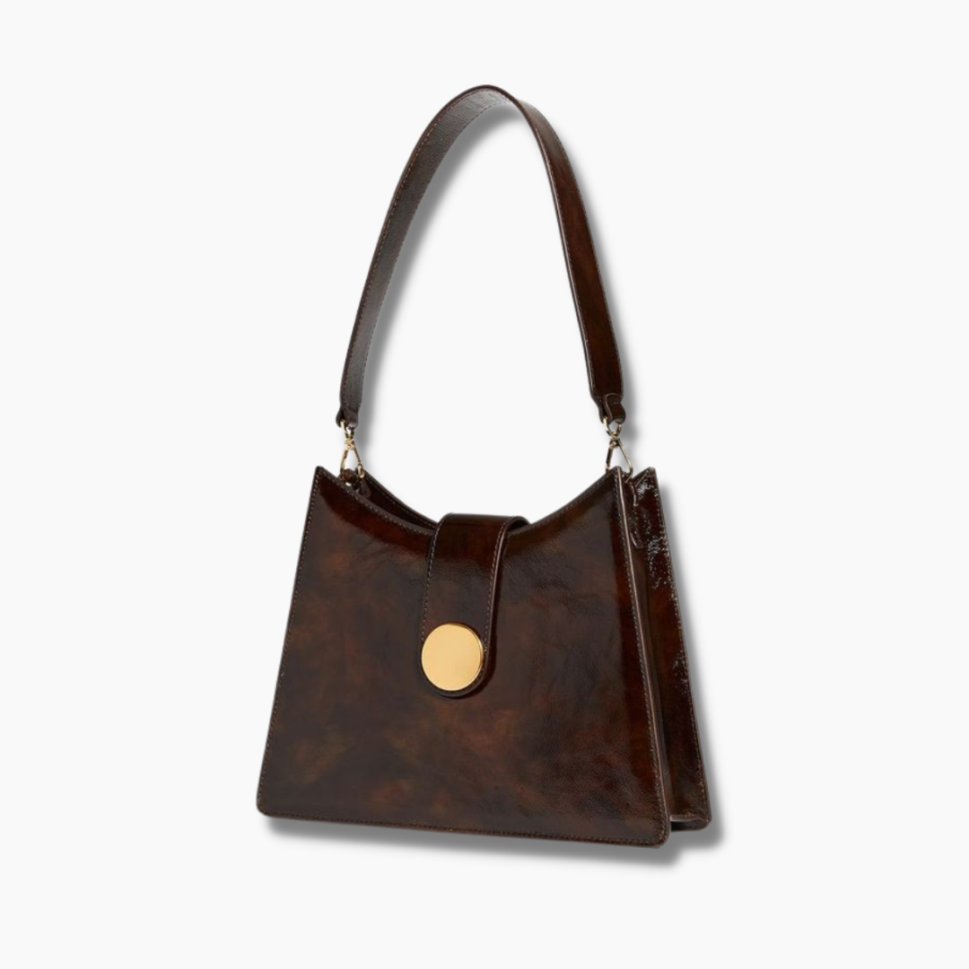 Women's Leather Handbag - Pantone Black C